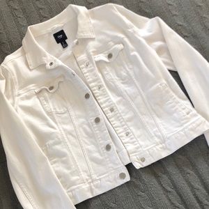 Gap white denim jacket